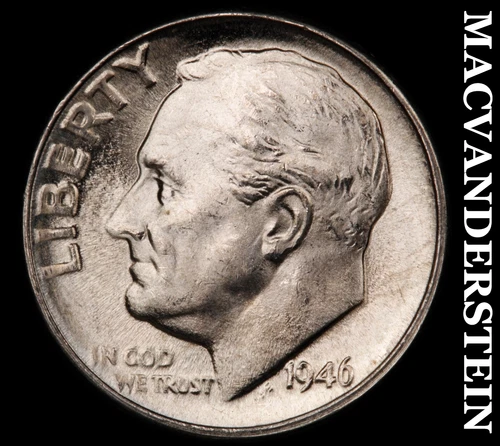 1946-D Silver Roosevelt Dime-Choice Gem BU Lustrous No Reserve #i6649