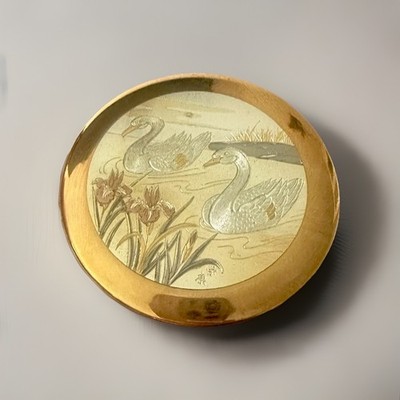 Chokin Ware Schmucktopf 24k vergoldeter Rand guter Zustand