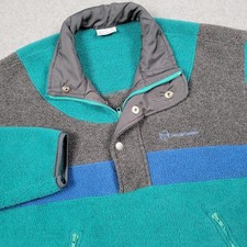 Vintage Sergio Tacchini Jacket Men Medium 90s Polartec Fleece Pullover Ski Retro