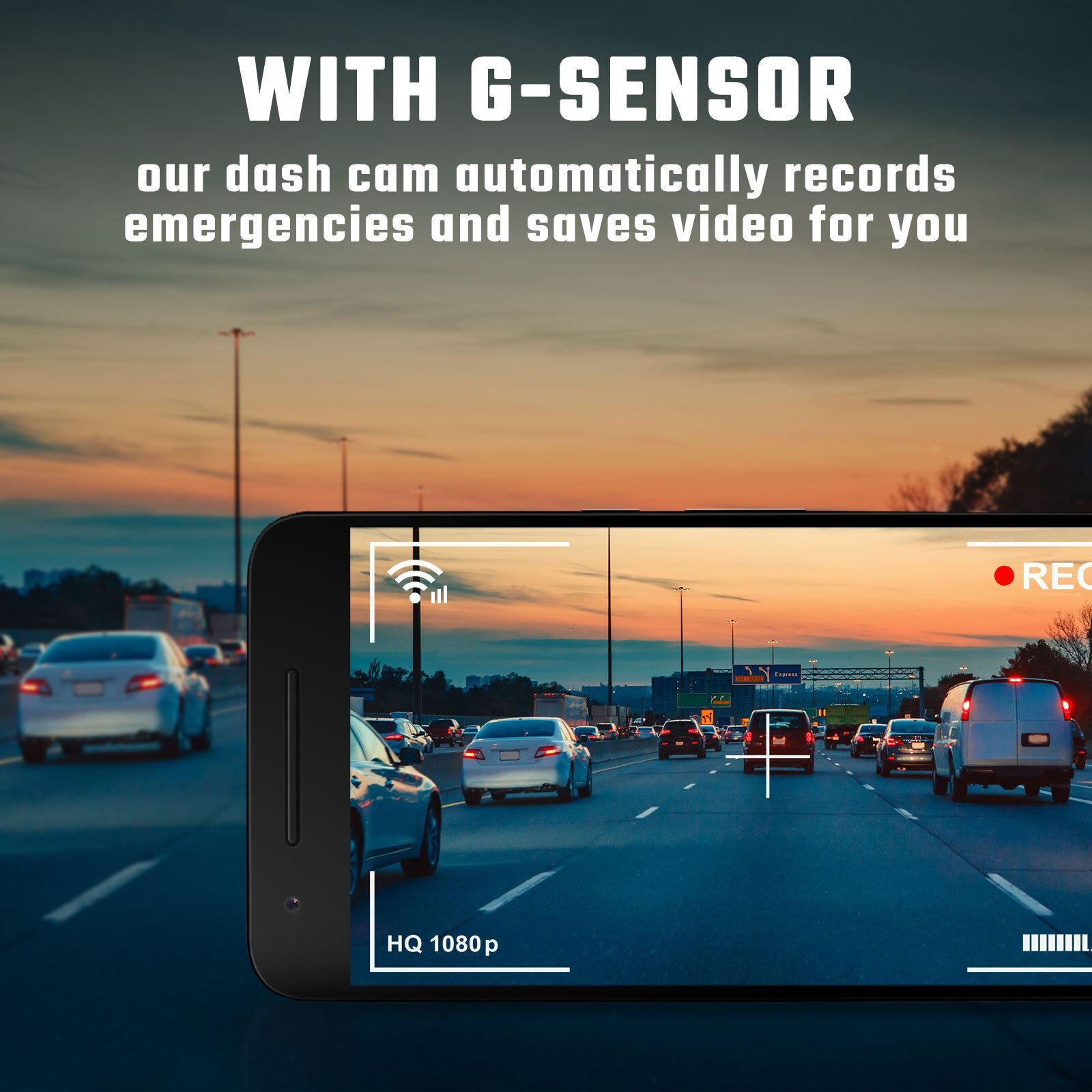 HD WIFI Dvr per Auto Anteriore Posteriore Dash Cam Videocamera G-sensor Uk - Miniatura 5