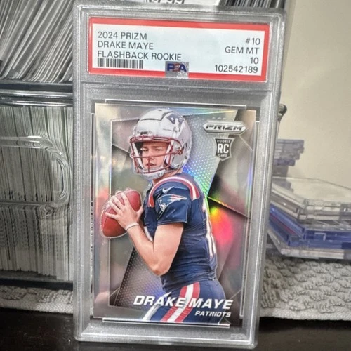 2024 Panini Prizm Flashback Rookie Drake Maye #10 Silver Prizm PSA 10 Patriots
