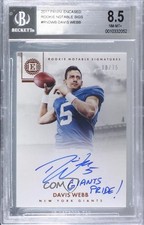 2017 Panini Encased Rookie Notable Signatures 18/75 Davis Webb BGS 8.5 Auto 5w7