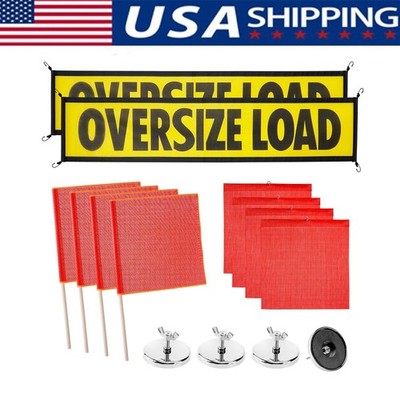 High Quality Large Oversize Load Flags, Oversize Load Banners, & Magnets Kit