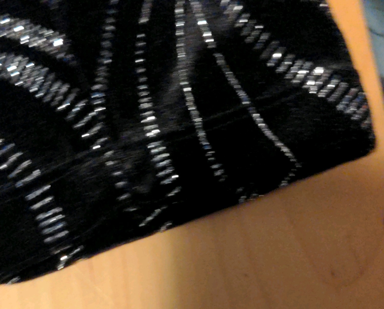 Notations Black Silver Glitter Wavy Pattern Open … - image 6