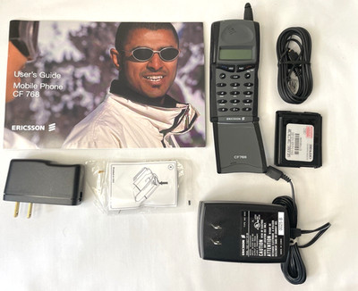Vintage Ericsson CF768 Flip Cell Phone Bundle - Rare 1997 Omnipoint GSM Retro