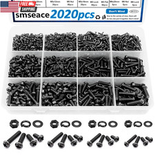 2020Pcs Nuts and Bolts Assortment Kit 32-Sizes M2/M3/M4/M5/M6 Nut Bolt Washer As