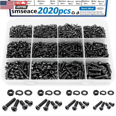 #ad 2020Pcs Nuts and Bolts Assortment Kit 32 Sizes M2 M3 M4 M5 M6 Nut Bolt Washer As $37.99