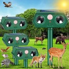 4Pack Solar Ultrasonic Animal Repellent Dog Skunk Deer Raccoon for Garden Yard
