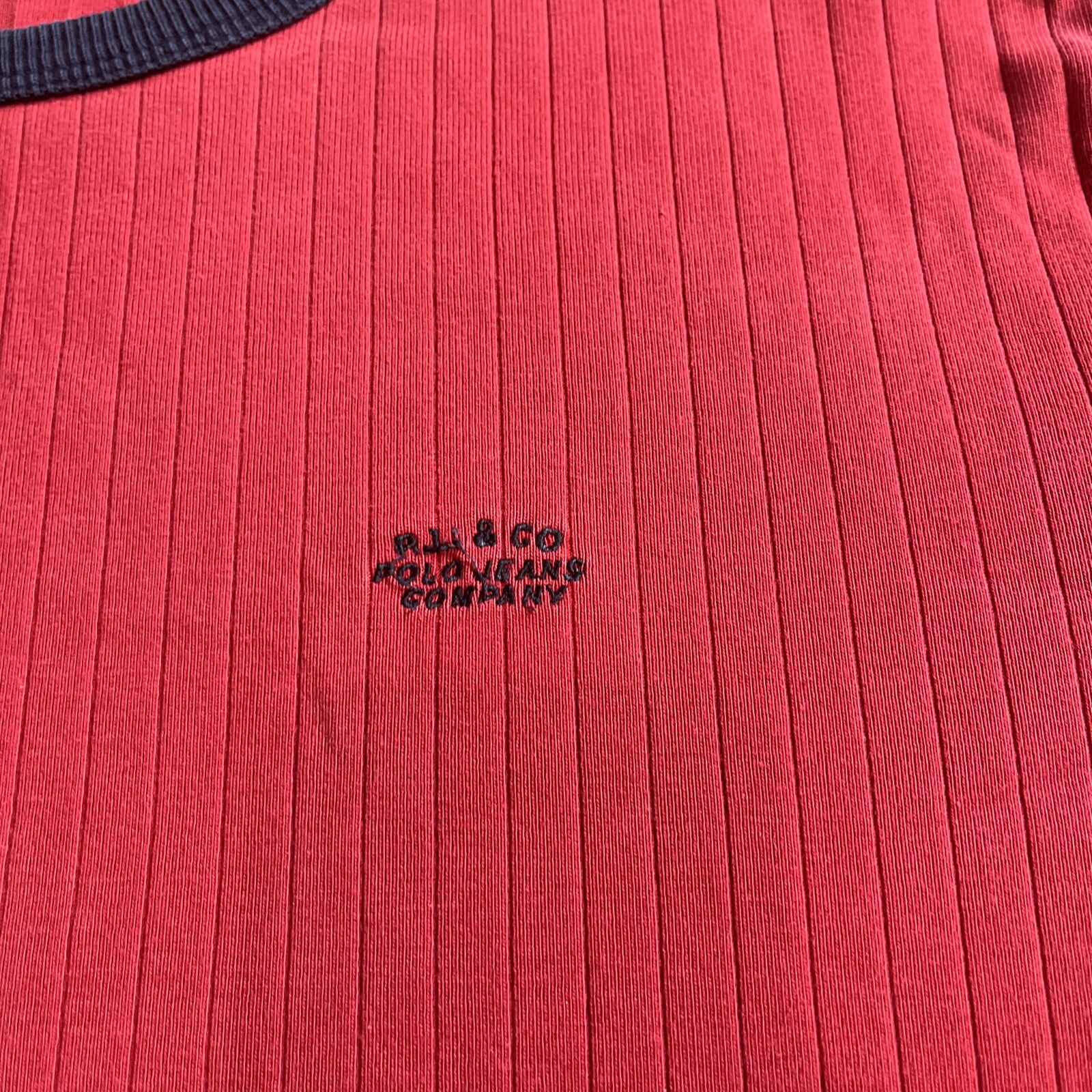 Polo Jeans Co. Ralph Lauren Red With Blue Teim T-Shirt Size Large - View 2