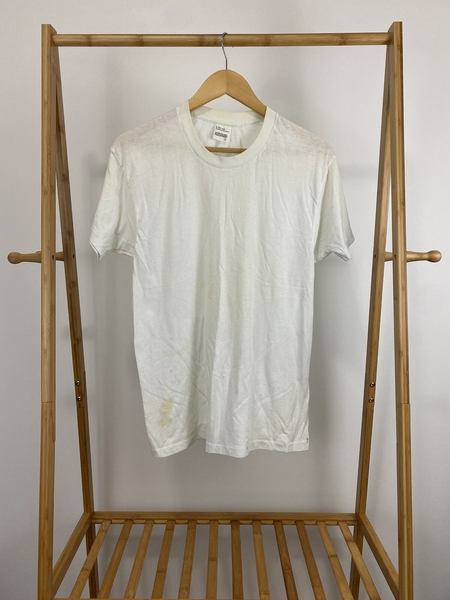 VTG 80s Paper Thin Burnout 50/50 Blank Single Stitch T-Shirt Size