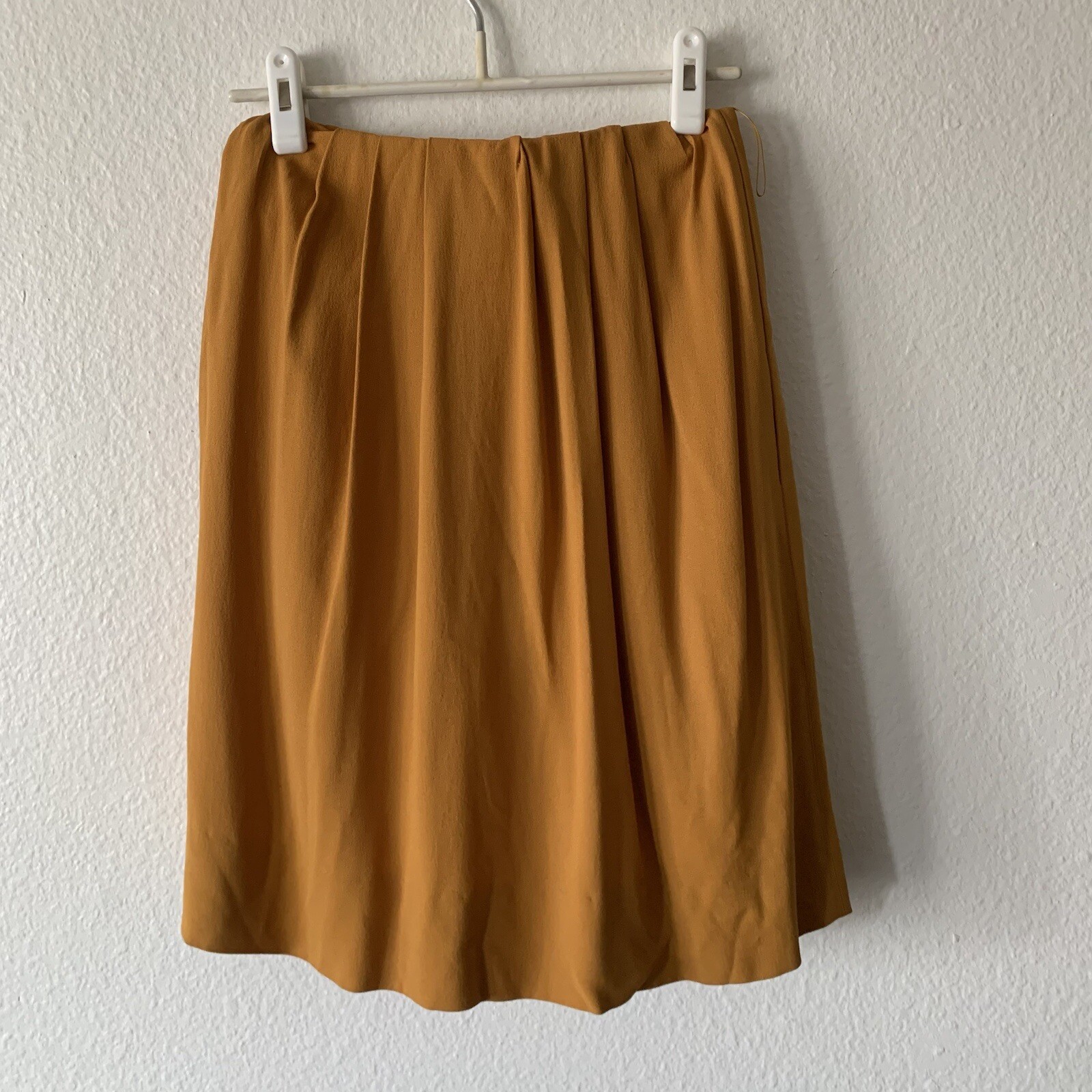 CHLOE mustard Yellow Burnt Orange Knee Length Skirt S… Gem