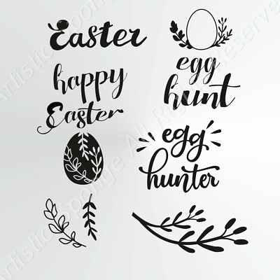 Frohe Osterei Wiederverwendbare Schablone A6 A5 A4 A3 A2 A1 A0 Hase Frühling Kunst / E1