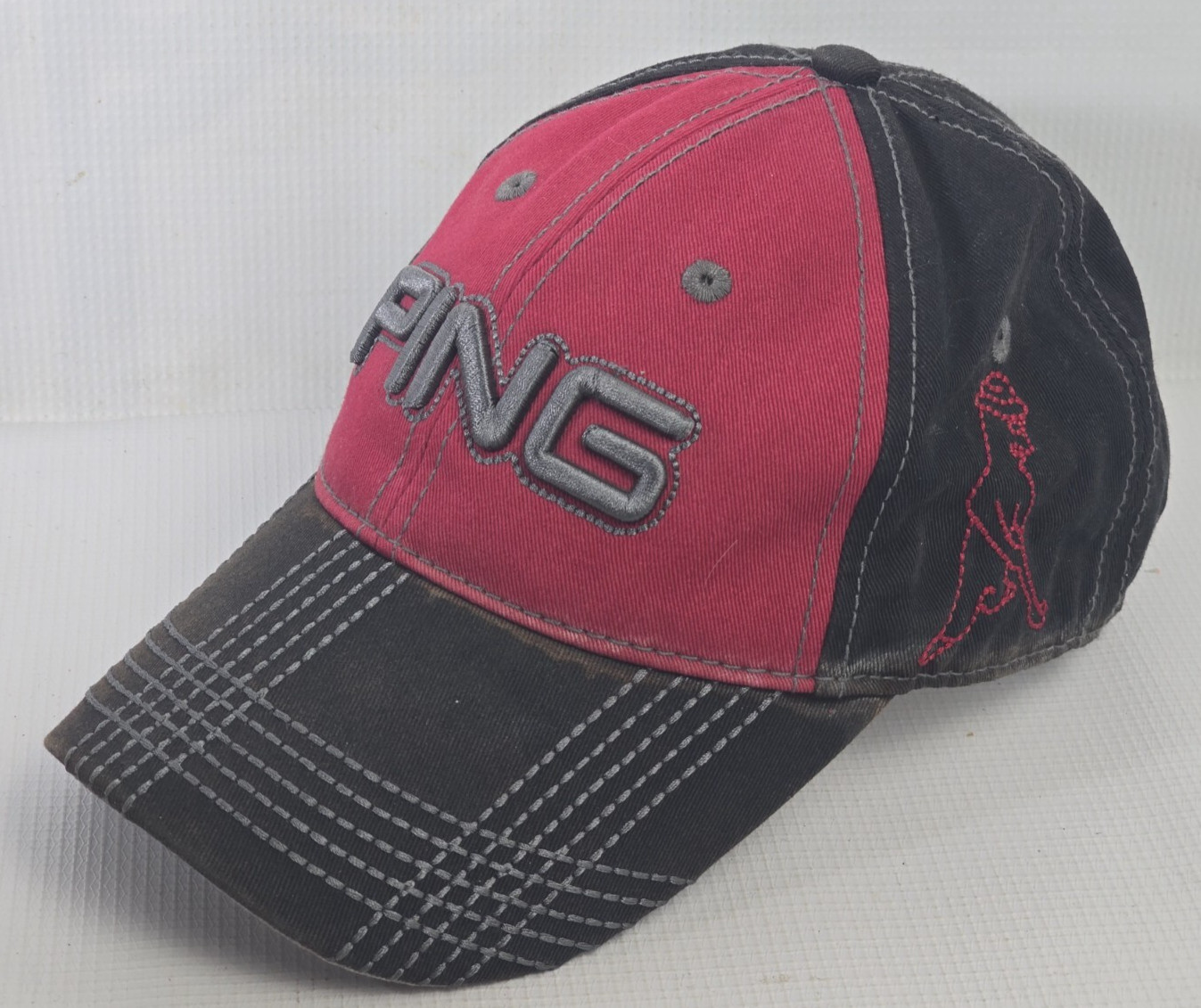Ping Red Black Adjustable Baseball Hat Golf Men's… - image 2