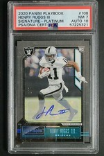Henry Ruggs III Autographed 2020 Panini Playbook Platinum ROOKIE Signed Card PSA