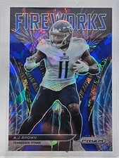 2021 Panini Prizm Football A.J. Brown Fireworks Blue Cracked Ice Prizm /99