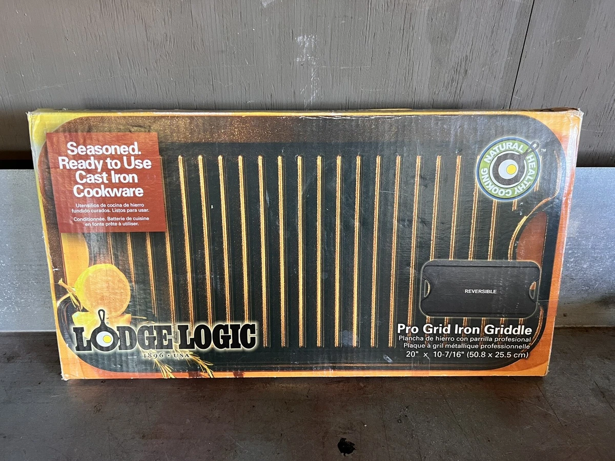 Lodge Logic Cast-Iron Reversible Grill & Griddle, Black