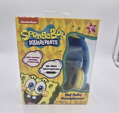 Sponge Bob Square Pants Safe Headphones Volume Limiting Age 6+ Volume Limiting