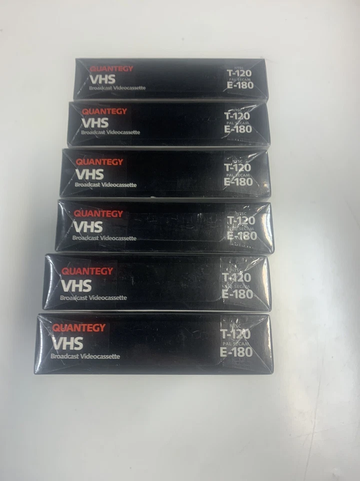 New Lot 6x Quantegy VHS Tape Broadcast Media Video Cassette T120 E180 Color Plus - Image 3 of 3