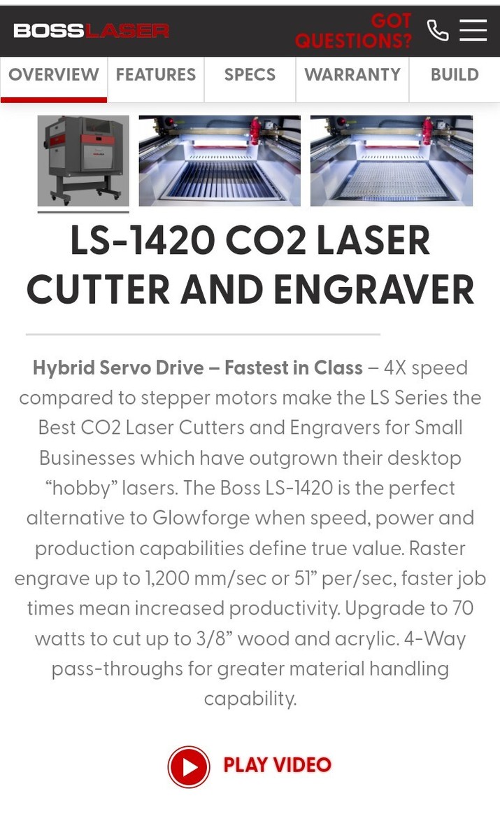 BOSS LS-1416 2017 bought new, never used. Laser cutter engraver