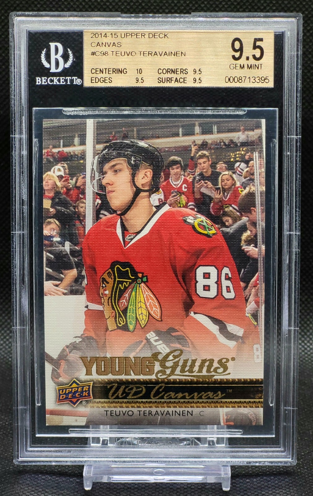 2014-15 Upper Deck Teuvo Teravainen Young Guns Canvas BGS 9.5 GEM #C98 RC