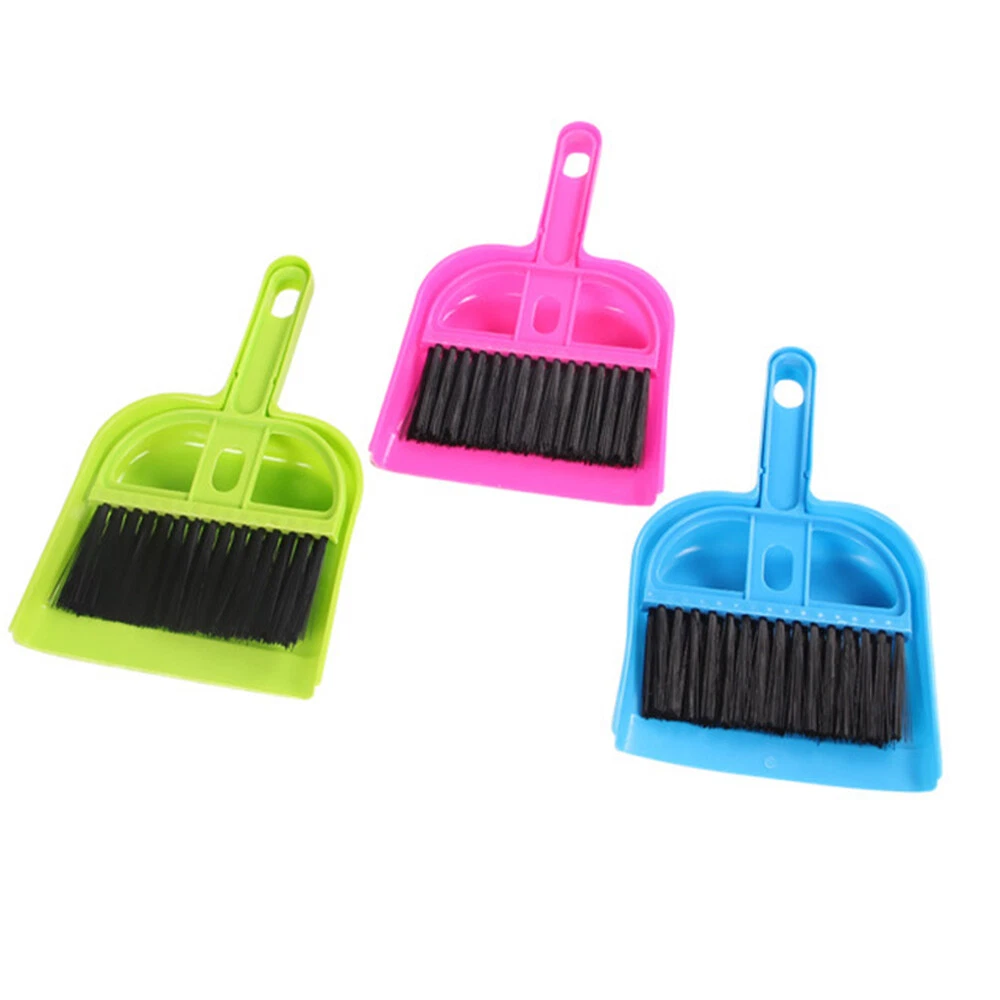 Weiche Borsten Materialschonend Tischbesen Mit Schaufel – 2er-Set Mini-Handfeger, Blau & Rosa, PP-Kunststoff, Für Tisch, Tastatur & Auto, Aufhängbar