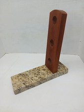 Sea Stones Made In USA 3-Bottle countertop Wine Rack 2003 Wood /granite