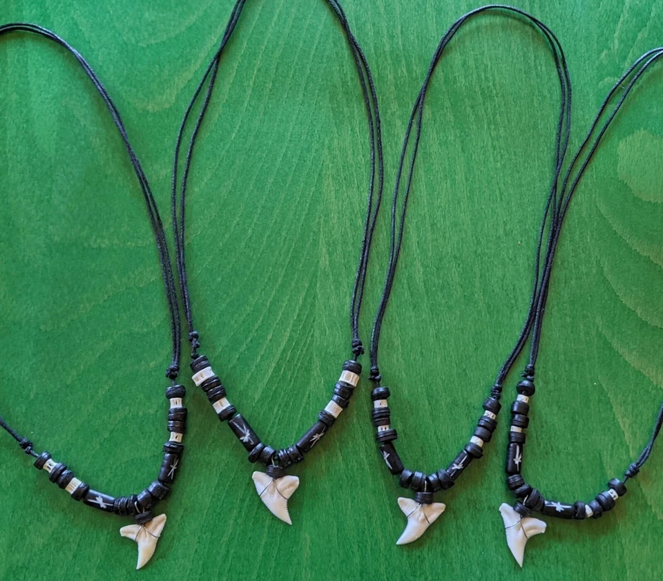 1x Haizahn Kette Surfer Shark Tooth Zahn Mako Hai Haifischzahn Beach Anhänger - Bild 2 von 2