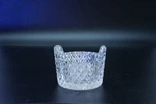 Beautiful Cut Crystal Salt Cellar Bucket English Hobnail Very Nice