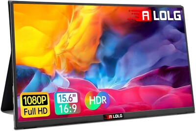 Portable Monitor 15.6'' FHD 1080P Display USB-C HDMI Input UltraSlim IPS Pa
