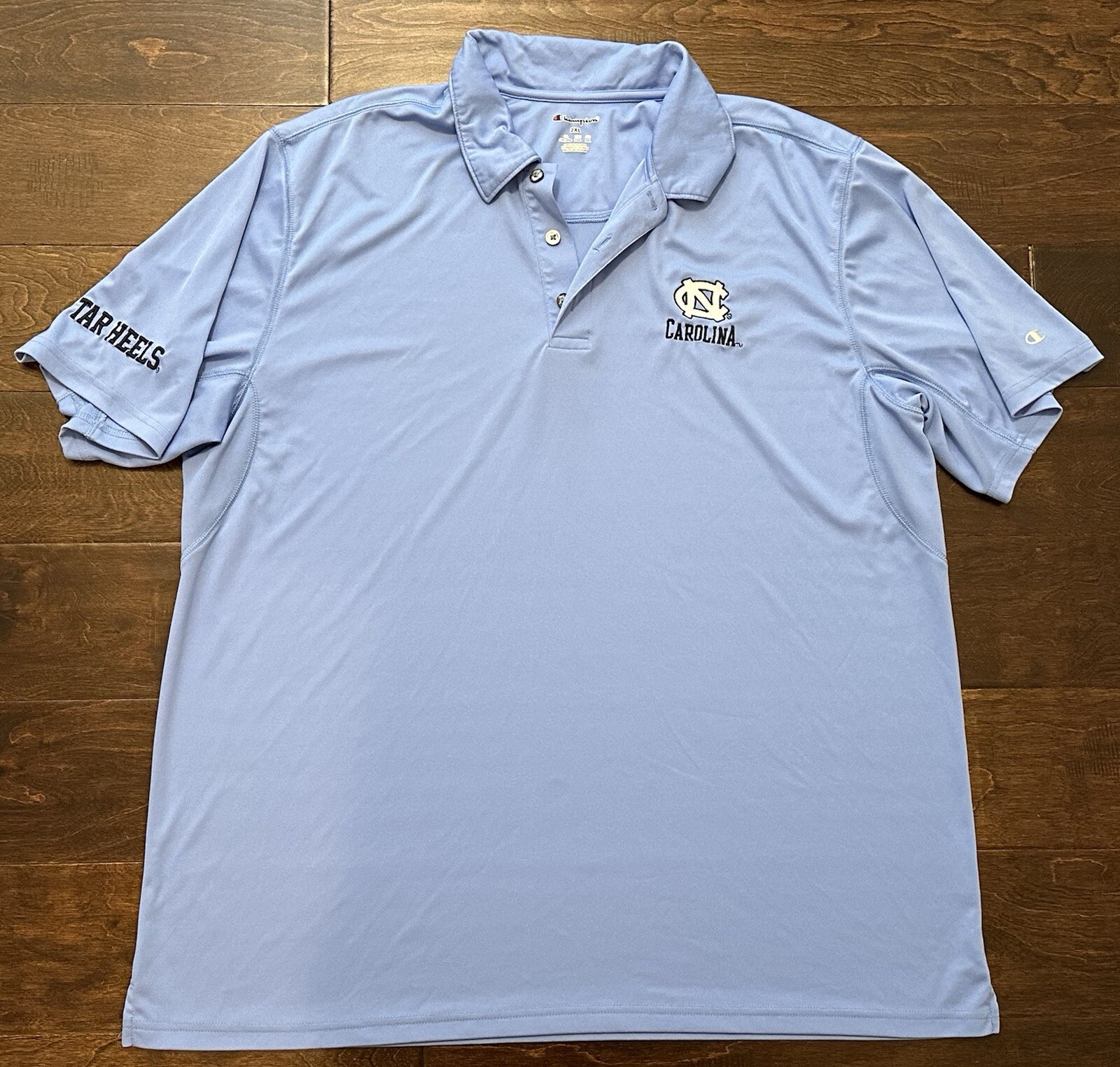 Men’s Champion UNC North Carolina Tar Heels Blue Performance Polo Shirt 2XL