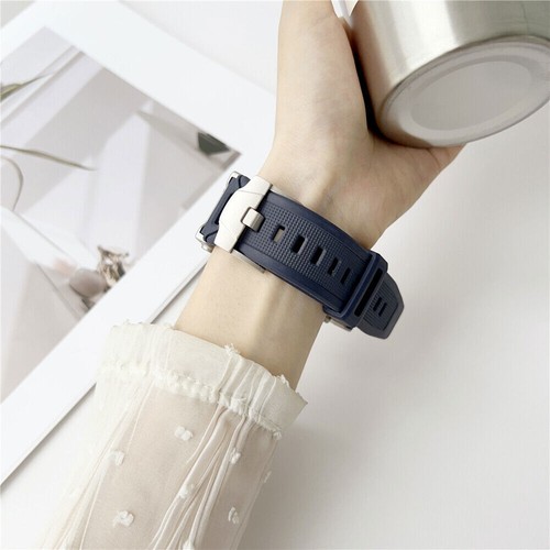 Metal Kits Rubber Sport Band Strap for Apple Watch 9 8 7 SE 44/45/49mm Ultra 2 - Zdjęcie 6 z 28