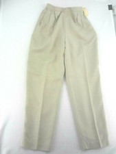 Vintage Koret Career Tan Beige Lined Pants Slacks Size 12 Side Closure USA