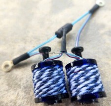 1" Tattoo Machine 8-32 Coils Deep Blue Washers Navy White Twine Candy Blue USA