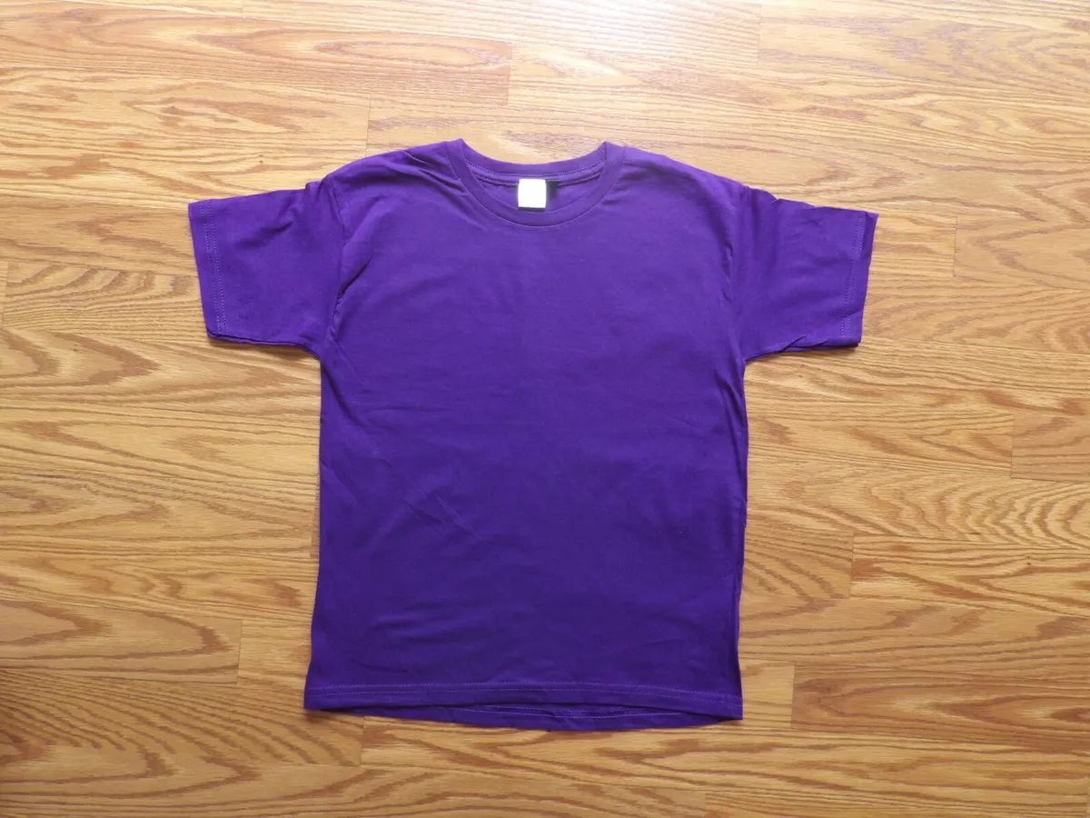 180 GSM Cotton Purple Short Sleeve Kids T Shirt-M