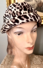 VINTAGE 1960's BETMAR FAUX LEOPARD FUR HAT
