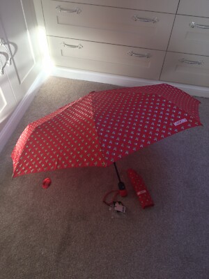 MOSCHINO TEDDY BEAR AUTOMATIC UMBRELLA RED RRP £70 UK