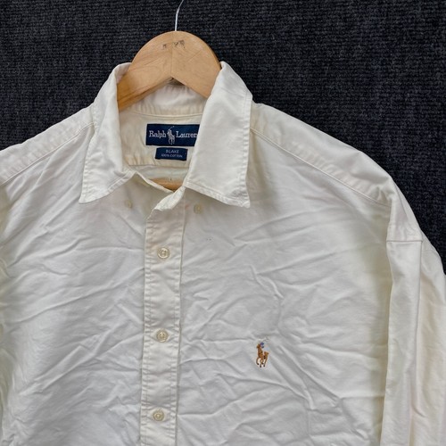 Ralph Lauren Blake Mens Large Long Sleeve Button Down Shirt Cream Pony Casual - Picture 2 of 22