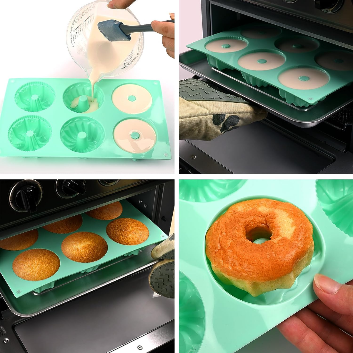 Pcs Mini Bundt Cake Pan, 6-Cavity Fluted Tube Cake Pan, Non