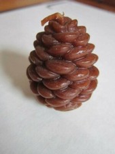 Candle Pine Cone Shaped Small Brown Vintage U...