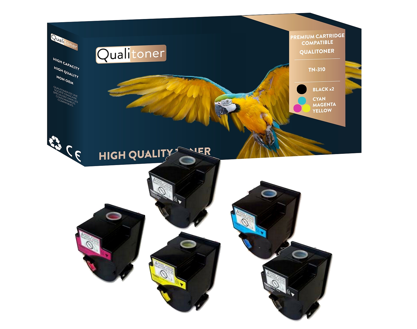 Toner Konica Minolta TN310 compatible noir et couleur Qualitoner laser pack