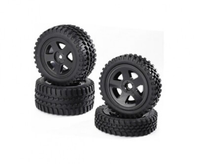 Kit Pneus/Jantes All Terrain Carson 1:10 Noir - Pour Modèles RC Buggys 2WD