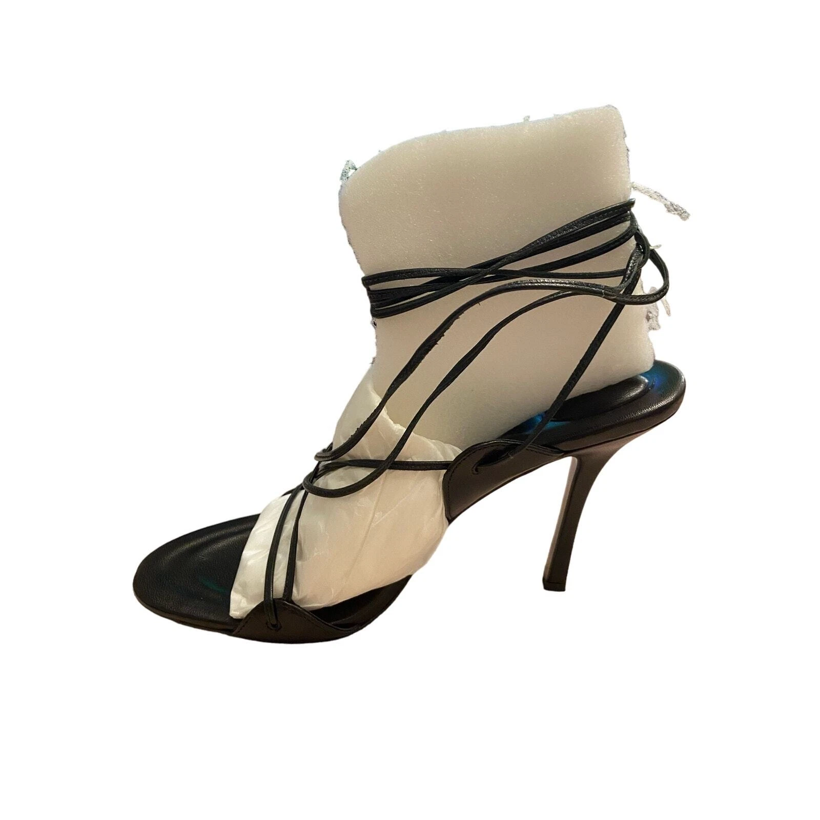 Alexander Wang Lucienne 105 sandalo con tacco avvolgente in pelle nero taglia 10 40