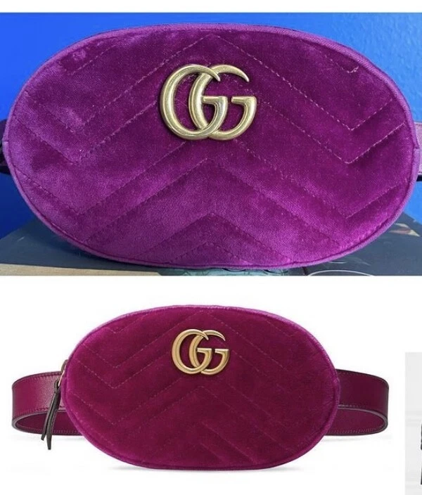 GUCCI G5 PURPLE MARMONT VELVET BELT BAG