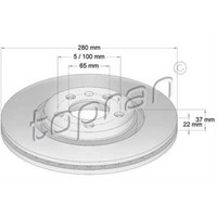 Topran Bremsscheiben Vorne Ø280 Mm BelüFtet FüR Vw Golf Iv 1J1 1J5 9C1 1C1 Audi