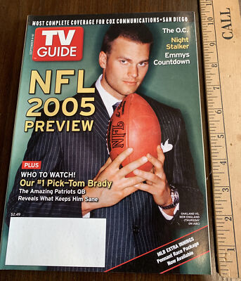 Rare Large Cable Edition TV GUIDE September 4-10 2005 NFL Preview Tom Brady 