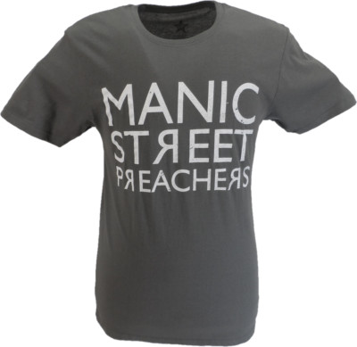 Offiziell lizenziertes Manic Street Preachers umgekehrtes Logo T-Shirt für Herren
