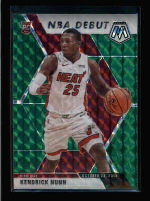 KENDRICK NUNN 2019/20 PANINI MOSAIC #268 NBA DEBUT GREEN PRIZM ROOKIE AZ9469