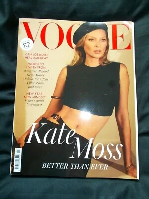 UK Vogue Magazine British Edition January 2021 Kate Moss Cover #2 Joe Biden Wins