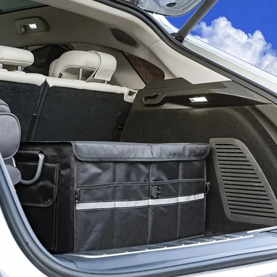 55L Trunk Cargo Organizer Folding Storage Collapse Bag Bin For Car Truck SUV - Image 2 of 4