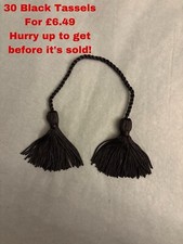 Pack Of Black 30 30cm Luxury Silky Tassels - Craft, Sewing, Decoration, Costume